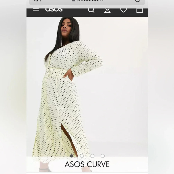 ASOS pale yellow polka dot dress size 2 runs big - Picture 16 of 17